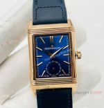 (AN Factory ) Swiss Copy Jaeger-LeCoultre Reverso Duoface 29mm Watch Rose Gold Blue Dial